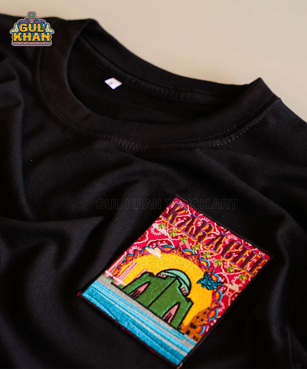 Karachi Premium Embroidered Patch T-Shirt